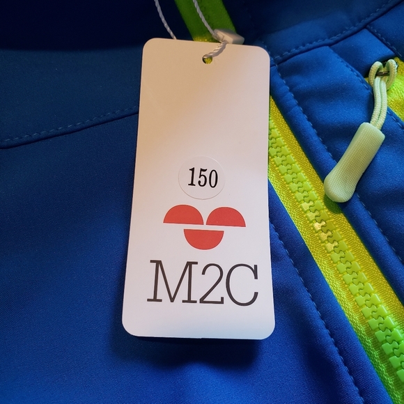 M2C Boys Blue Reflective Full Zip Removable Hood Rain Jacket Size 11 - Picture 8 of 9